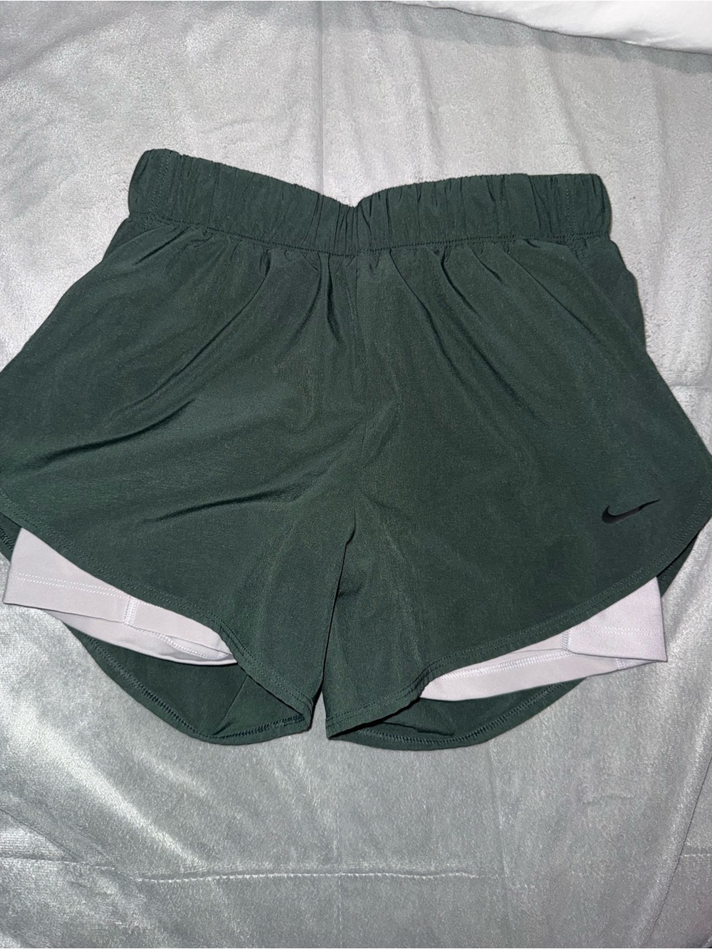 Nike Women's Dark Green Athletic Shorts with gray Liner